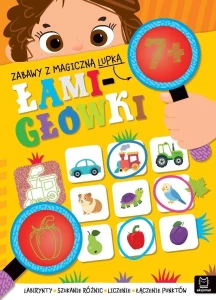 Książeczka edukacyjna Zabawy z magiczną lupką. Łamigłówki 7+ Aksjomat (4497)