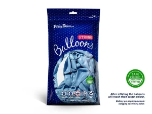 Balon gumowy Metallic Baby Blue 1op/100sztuk metalizowany 100 szt niebieski 270mm Strong Baloons (SB12M-011)