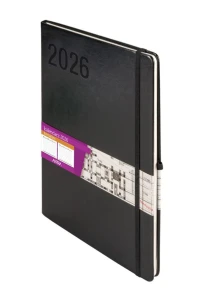 Kalendarz książkowy (terminarz) 2027 Formalizm tygodniowy, czarny A4 295mm x 210mm Antra (Kal001533)