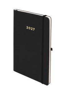 Kalendarz książkowy (terminarz) 2027 Riga tygodniowy z notesem, czarny A5 210mm x 145mm Antra (Kal001577)