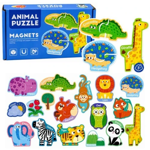Puzzle Magnetyczne Nauka Zwierząt Magnesy Na Tablice Lodówkę 30 el. 30 el. Lean (32022)