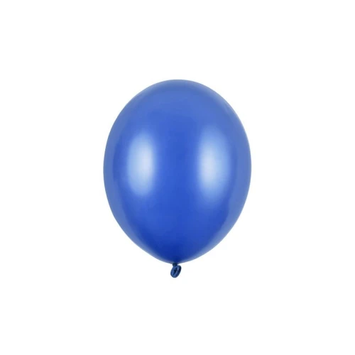 Balon gumowy metalizowany 100 szt niebieski 270mm 12cal Partydeco (SB12M-083C)