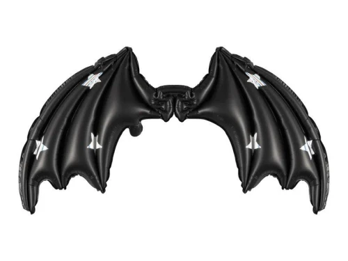 Balon foliowy Skrzydła Nietoperza, czarne mat z gwiazdkami, 85 x 50 cm Partydeco (FBS3)