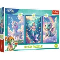 Puzzle Trefliki Razem w kolorowym świecie 3x50 el. Trefl (34879)