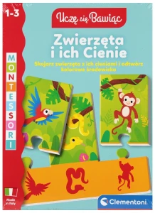 Gra edukacyjna UCZĘ SIĘ BAWIĄC ZWIERZĘTA I ICH CIENIE Clementoni (50424)