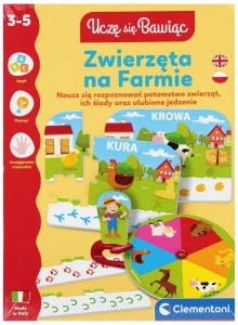 Gra edukacyjna UCZĘ SIĘ BAWIĄC ZWIERZĘTA NA FARMIE Clementoni (50433)