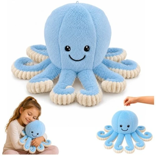 Pluszak Ośmiornica Maskotka Przytulanka Sprężyste Macki Niebieska 50 cm [mm:] 500 50cm Lean (31839)