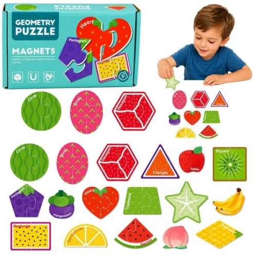 Puzzle Magnetyczne Nauka Owoców Magnesy Na Tablice Lodówkę 30 el. 30 el. Lean (32026)