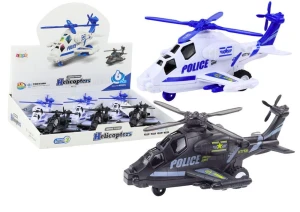 Helikopter Policyjny Biały lub Czarny Napęd Frykcyjny Światło i Dźwięk Lean (18730)