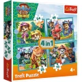 Puzzle Paw Patrol 4w1 Historie z wyspy dinozaurów 4w1 el. Trefl (34687)
