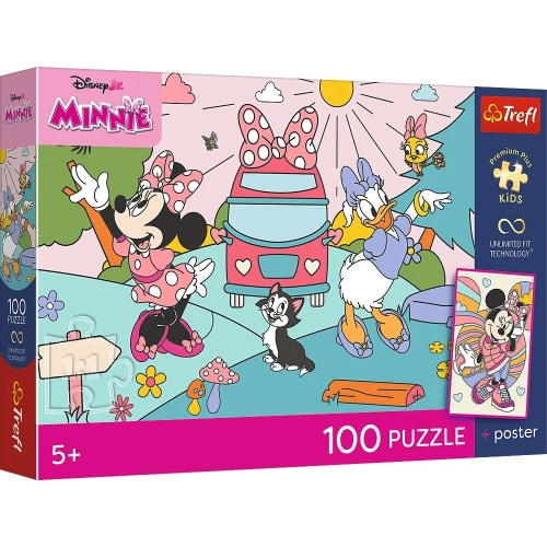 Puzzle Myszka Minnie Premium Plus Różowa przygoda 100 el. Trefl (16548)