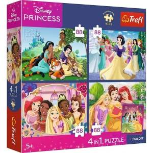 Puzzle Stitch Romantyczne księżniczki 4x88 el. Trefl (34700)
