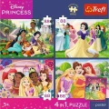 Puzzle Stitch Romantyczne księżniczki 4x88 el. Trefl (34700)
