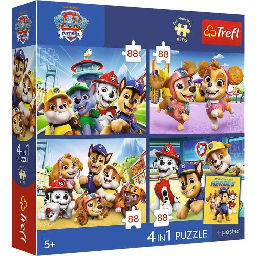 Puzzle Paw Patrol Psia straż 4x88 el. Trefl (34693)