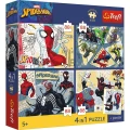 Puzzle Spiderman Sieć zabawy 4x88 el. Trefl (34705)