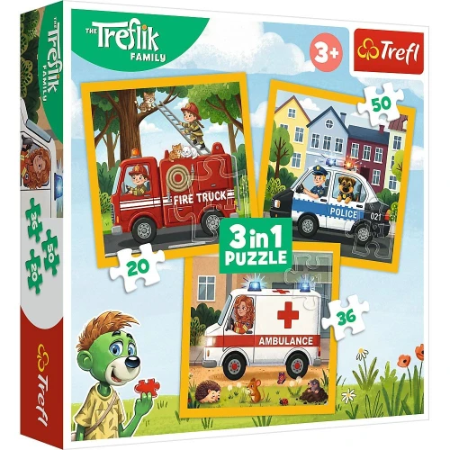 Puzzle Rodzina Treflików Puzzle 3w1  Radosne uśmiechy Trefl (34904)