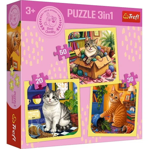 Puzzle Rodzina Treflików Puzzle 3w1  Radosne momenty Trefl (34906)