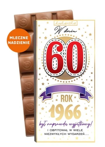 Słodycze 60-stka Czekolada nadziewana mix Kukartka (549)