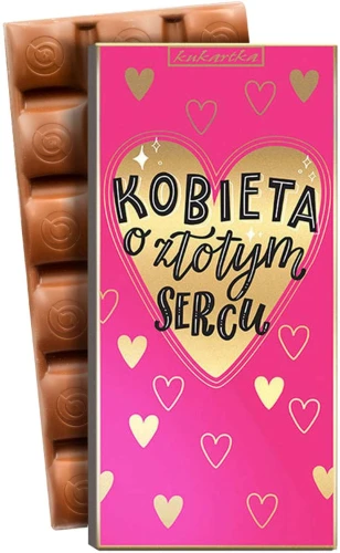 Słodycze Kobieta o złotym sercu Czekolada mix Kukartka (665)
