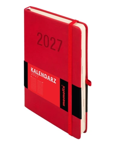 Kalendarz książkowy (terminarz) 2027 MEMOFIX dzienny, czerwony A5 203mm x 142mm Antra (Kal001452)