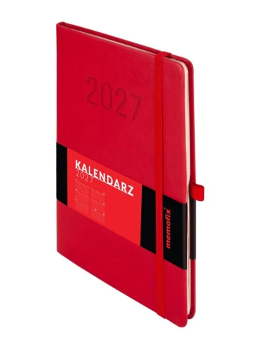 Kalendarz książkowy (terminarz) 2027 MEMOFIX tygodniowy, czerwony A5 203mm x 142mm Antra (Kal001462)
