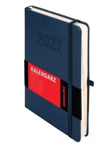 Kalendarz książkowy (terminarz) 2027 MEMOFIX dzienny, granatowy A5 203mm x 142mm Antra (Kal001454)