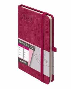 Kalendarz książkowy (terminarz) 2027 Rubi tygodniowy, różowy A6 140mm x 90mm Antra (Kal001563)