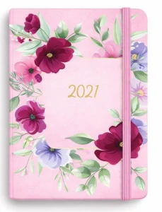 Kalendarz książkowy (terminarz) 2027 Botanical tygodniowy z notesem, Azalia różowa B6 125mm x 176mm Antra (Kal001507)