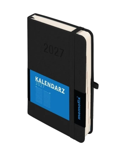Kalendarz książkowy (terminarz) 2027 MEMOFIX dzienny B6 Antra (czarny)