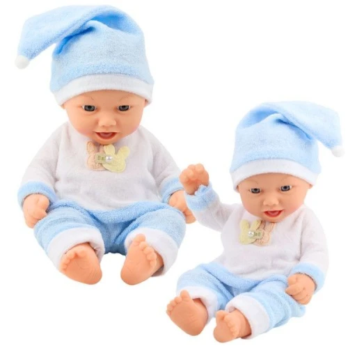 Lalka Bobas W Niebieskiej Piżamce Czapeczka z Pomponem [mm:] 240 Lean (24449)