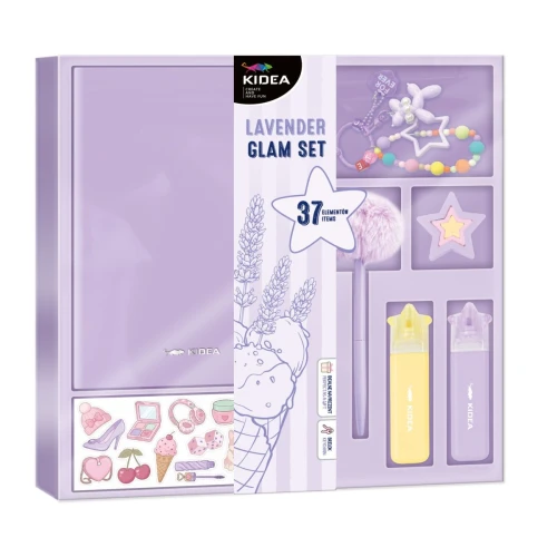 Zestaw kreatywny dla dzieci GLAM SET LAWENDOWY 37 EL Kidea (GSL37KA)