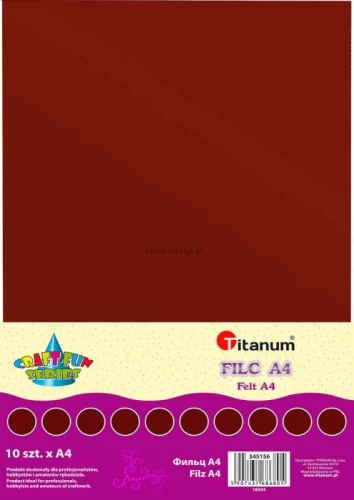 Filc Titanum Craft-Fun Series A4 kolor: czekoladowy 10 ark. (345156)
