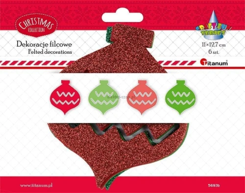 Ozdoba filcowa Titanum Craft-Fun Series bombka filcowa 6 szt (5693b)