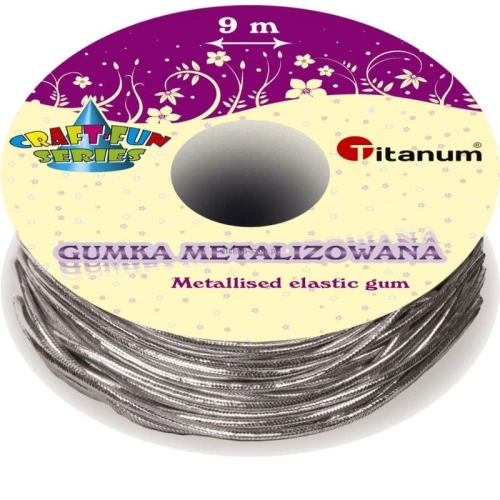 Sznurek Titanum Craft-Fun Series gumka srebrna 9m