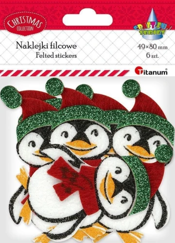 Naklejka (nalepka) Titanum Craft-Fun Series filcowa pingwiny (5703-3)