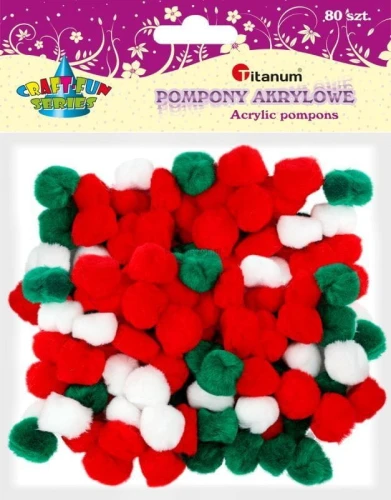 Pompony Titanum Craft-Fun Series akrylowe mix 80 szt (MT311)