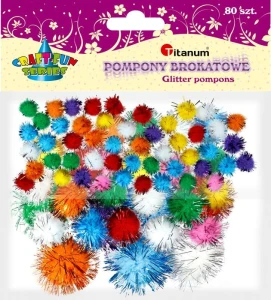 Pompony Titanum Craft-Fun Series brokatowe mix 80 szt (361537)