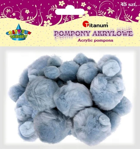 Pompony Titanum Craft-Fun Series szary jasny 45 szt (16073D)