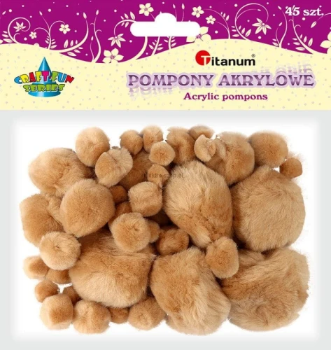 Pompony Titanum Craft-Fun Series beżowy 45 szt (16073C)