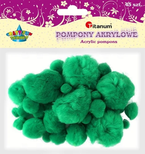 Pompony Titanum Craft-Fun Series zielone 45 szt (16073A)