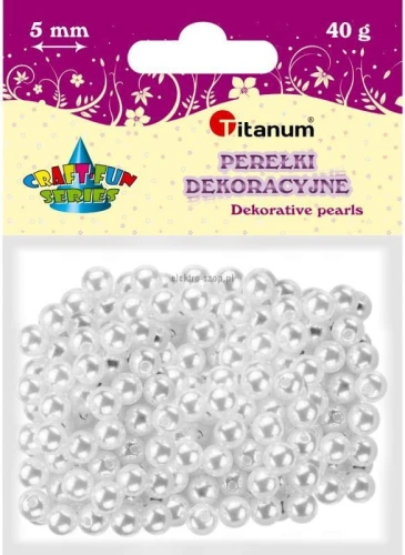 Perełki Titanum Craft-Fun Series 5mm białe (X107)