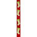 Wstążka Titanum Craft-Fun Series Xmas nadruk skarpety 15mm czerwona 3m (363076)