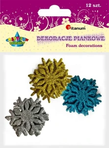 Ozdoba piankowa Titanum Craft-Fun Series śnieżynki piankowe 12 szt (6342)
