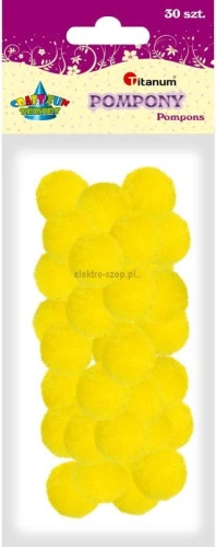 Pompony Titanum Craft-Fun Series żółte 30 szt (352953)