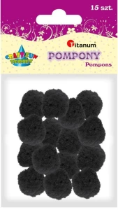 Pompony Titanum Craft-Fun Series czarne 15 szt