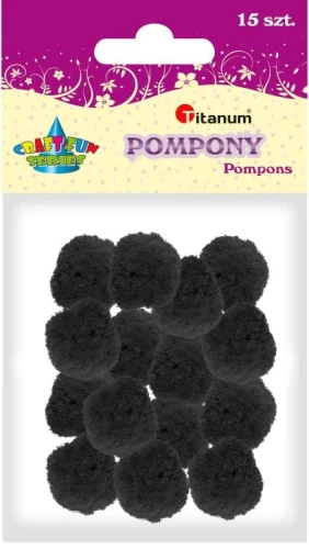 Pompony Titanum Craft-Fun Series czarne 15 szt
