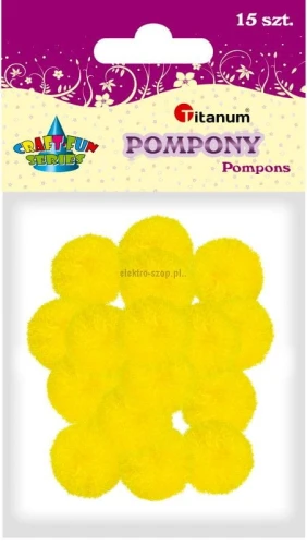 Pompony Titanum Craft-Fun Series żółte 15 szt