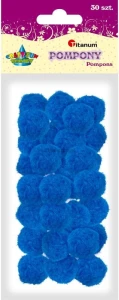 Pompony Titanum Craft-Fun Series poliestrowe niebieskie 30 szt