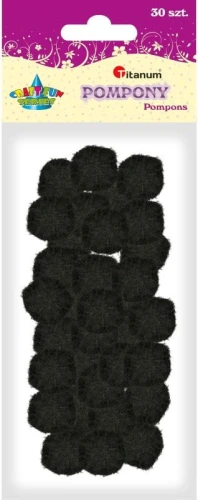 Pompony Titanum Craft-Fun Series poliestrowe czarne 30 szt