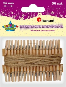 Ozdoba drewniana Titanum Craft-Fun Series klamerki ze sznurkiem (PJ497)
